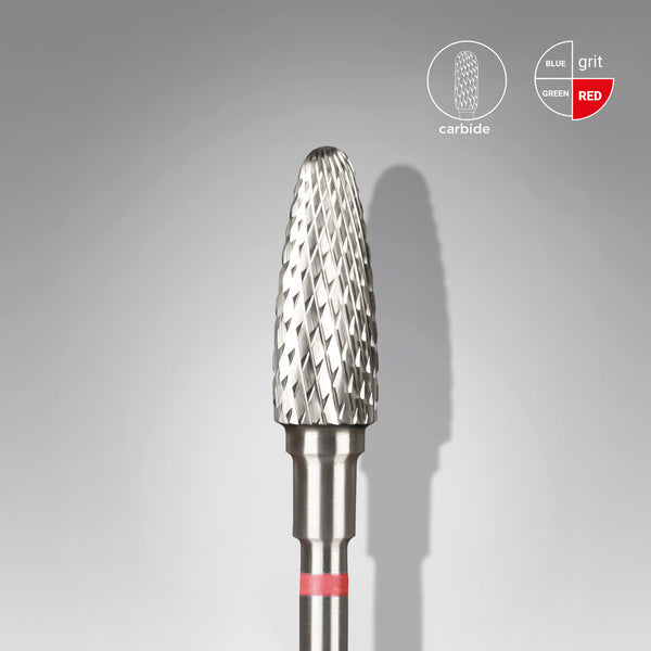 Carbide nail drill bit, “corn”, red, head diameter 5 mm/ working part 13 mm FT90R050/13